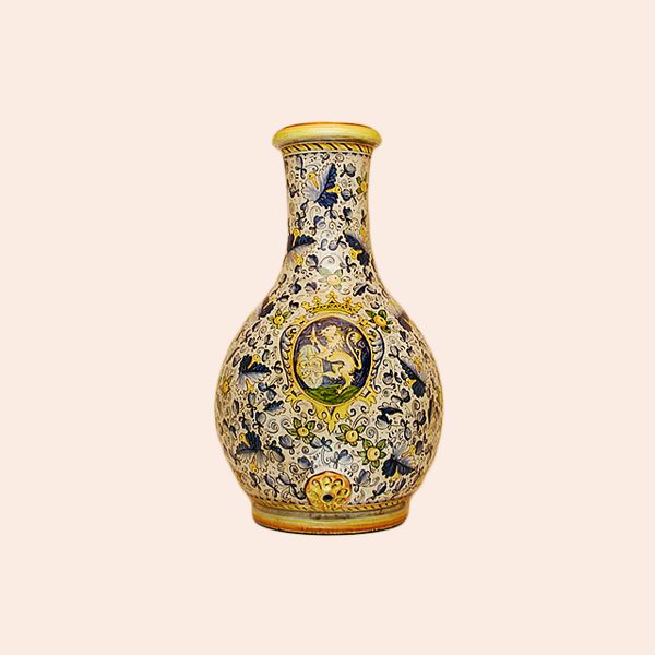 CB109I 80 - Jar cm 80 H Cafaggiolo blu with lion